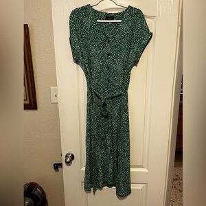 Joules Teal Button-Down Midi Dress